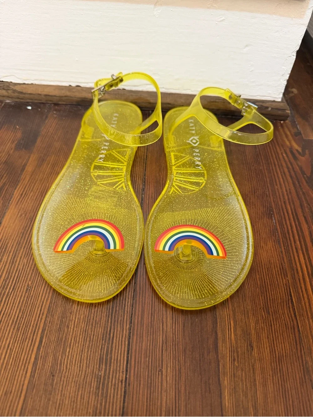 Katy Perry Rainbow Geli Sandal Yellow Size 8